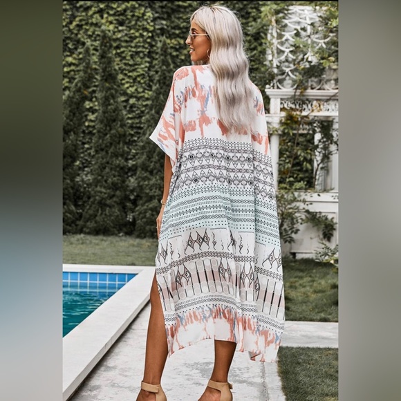 Beach Fever Longline Kimono Size OS NWT - Picture 2 of 5